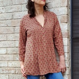 Rockflowerpaper | scalloped print tunic top L